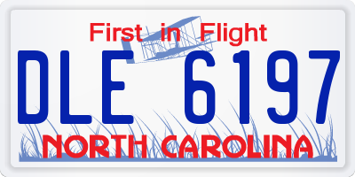 NC license plate DLE6197