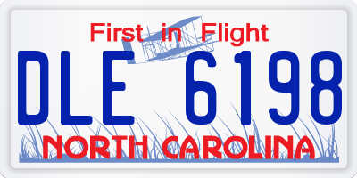 NC license plate DLE6198