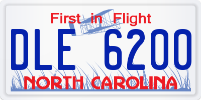 NC license plate DLE6200