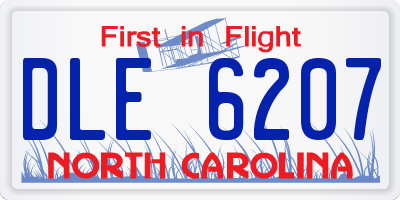 NC license plate DLE6207