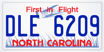 NC license plate DLE6209