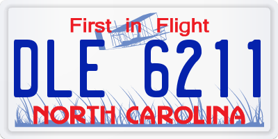 NC license plate DLE6211