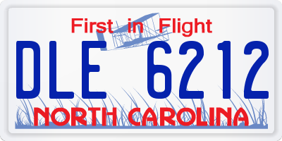 NC license plate DLE6212