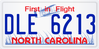 NC license plate DLE6213