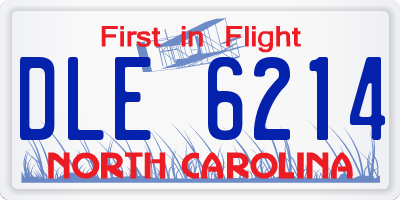 NC license plate DLE6214