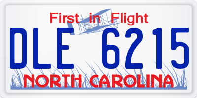 NC license plate DLE6215