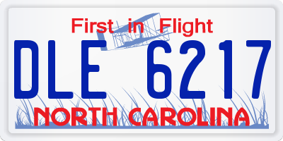 NC license plate DLE6217