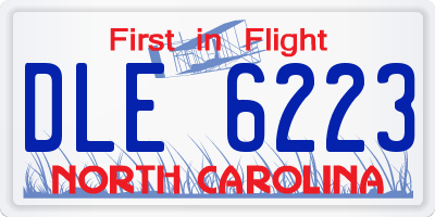 NC license plate DLE6223