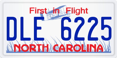 NC license plate DLE6225