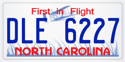 NC license plate DLE6227