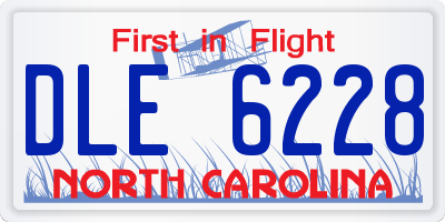 NC license plate DLE6228