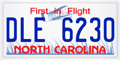 NC license plate DLE6230