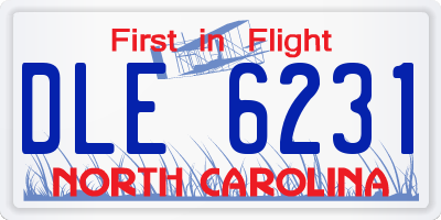 NC license plate DLE6231