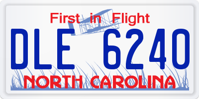 NC license plate DLE6240