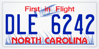 NC license plate DLE6242