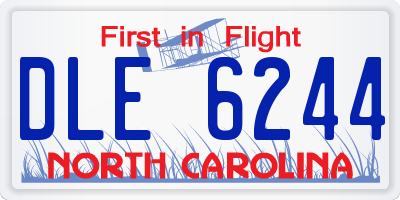 NC license plate DLE6244