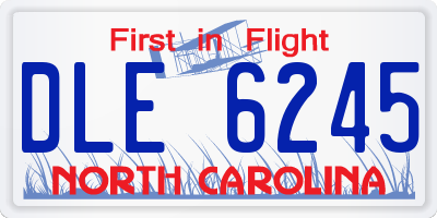 NC license plate DLE6245