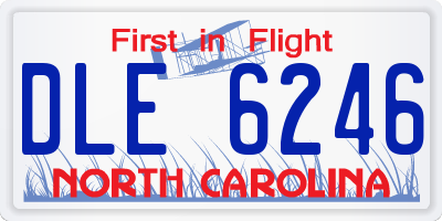 NC license plate DLE6246