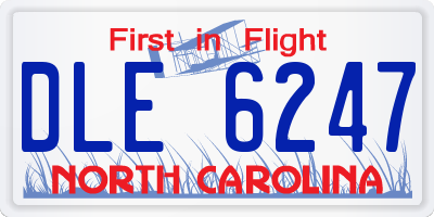 NC license plate DLE6247