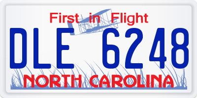 NC license plate DLE6248
