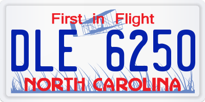 NC license plate DLE6250