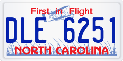 NC license plate DLE6251