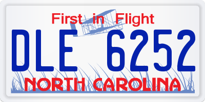 NC license plate DLE6252