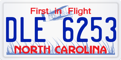 NC license plate DLE6253