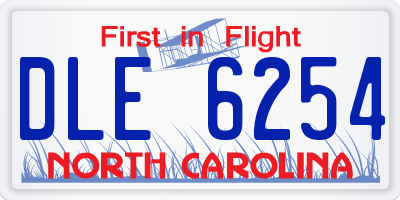 NC license plate DLE6254