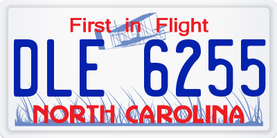 NC license plate DLE6255