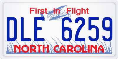 NC license plate DLE6259