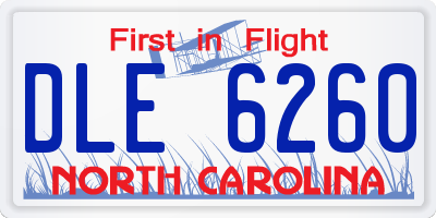 NC license plate DLE6260