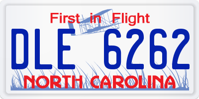 NC license plate DLE6262