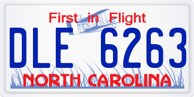 NC license plate DLE6263