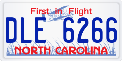 NC license plate DLE6266
