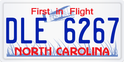 NC license plate DLE6267