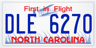 NC license plate DLE6270