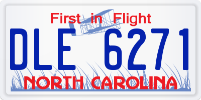 NC license plate DLE6271
