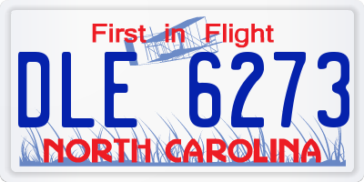 NC license plate DLE6273