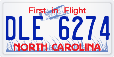 NC license plate DLE6274
