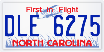 NC license plate DLE6275