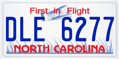 NC license plate DLE6277