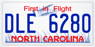 NC license plate DLE6280