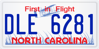 NC license plate DLE6281