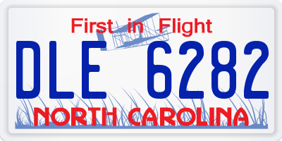 NC license plate DLE6282