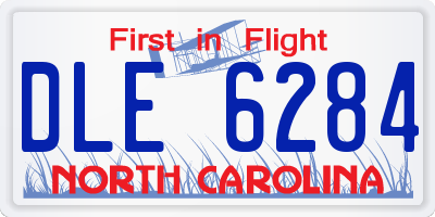 NC license plate DLE6284