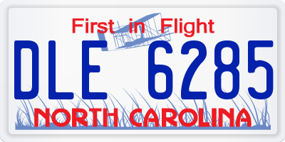 NC license plate DLE6285