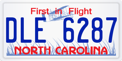 NC license plate DLE6287