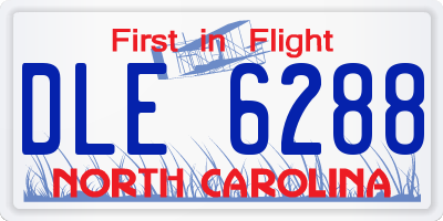 NC license plate DLE6288