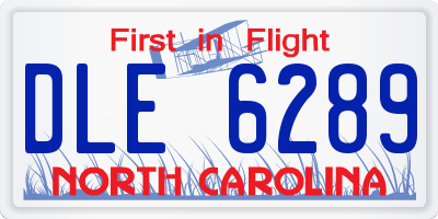 NC license plate DLE6289